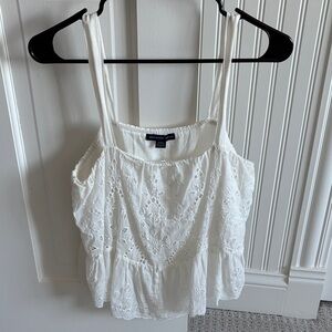 American Eagle Outfitters Off White Eyelet Lace Women's Top Size Medium
